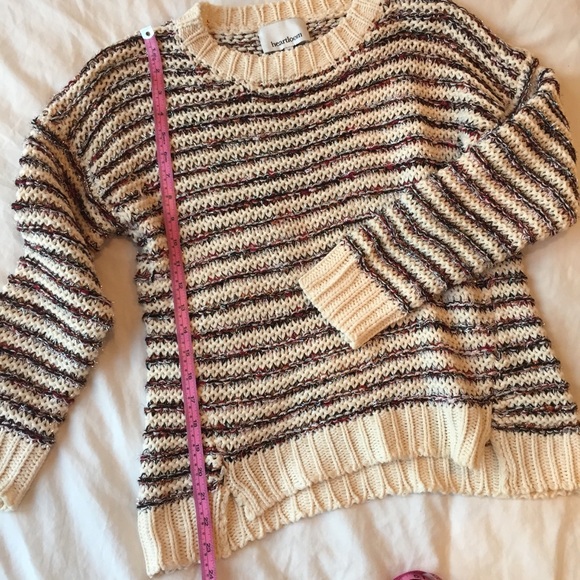 NWOT Cozy Metallic Stripe Heartloom Sweater - Picture 4 of 8